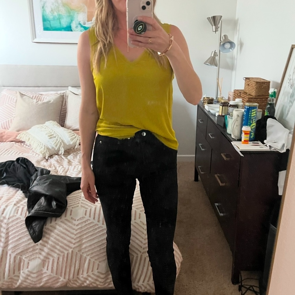 Chelse28 Raw Edge Satin Jacquard Tank